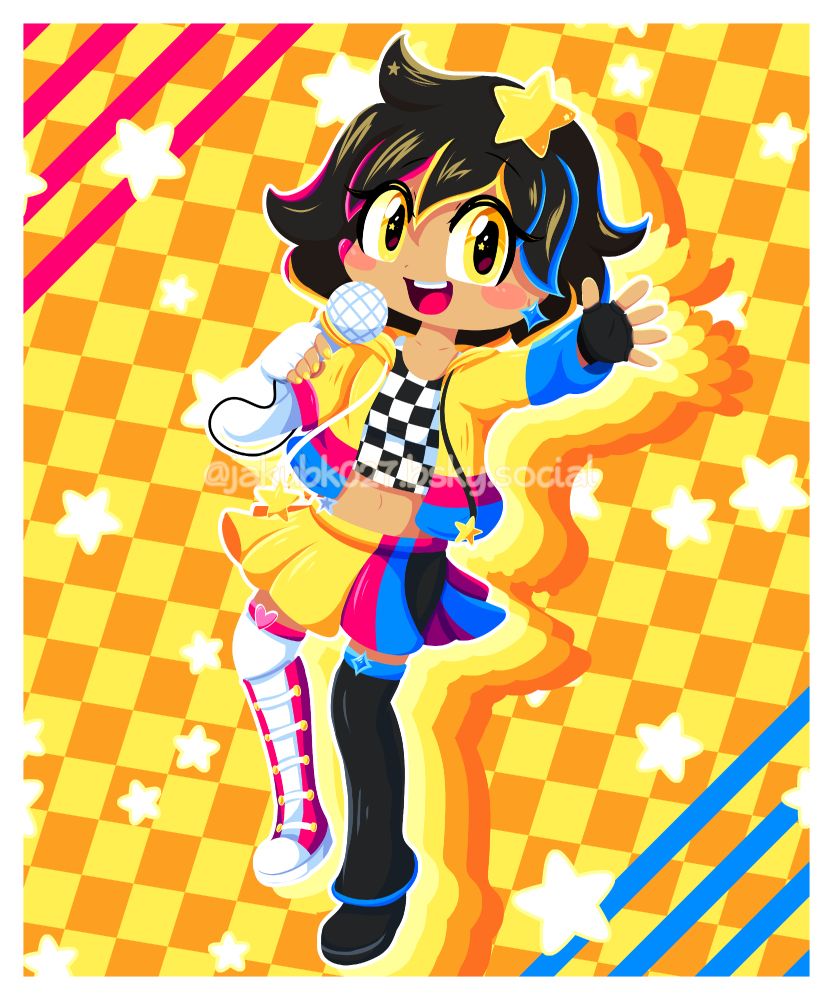 Stellie, Starisuki's OC drawn in JakubK027's lineless style