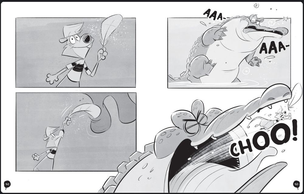 Rat tickles crocodiles twin uvulas and gets sneezed out.