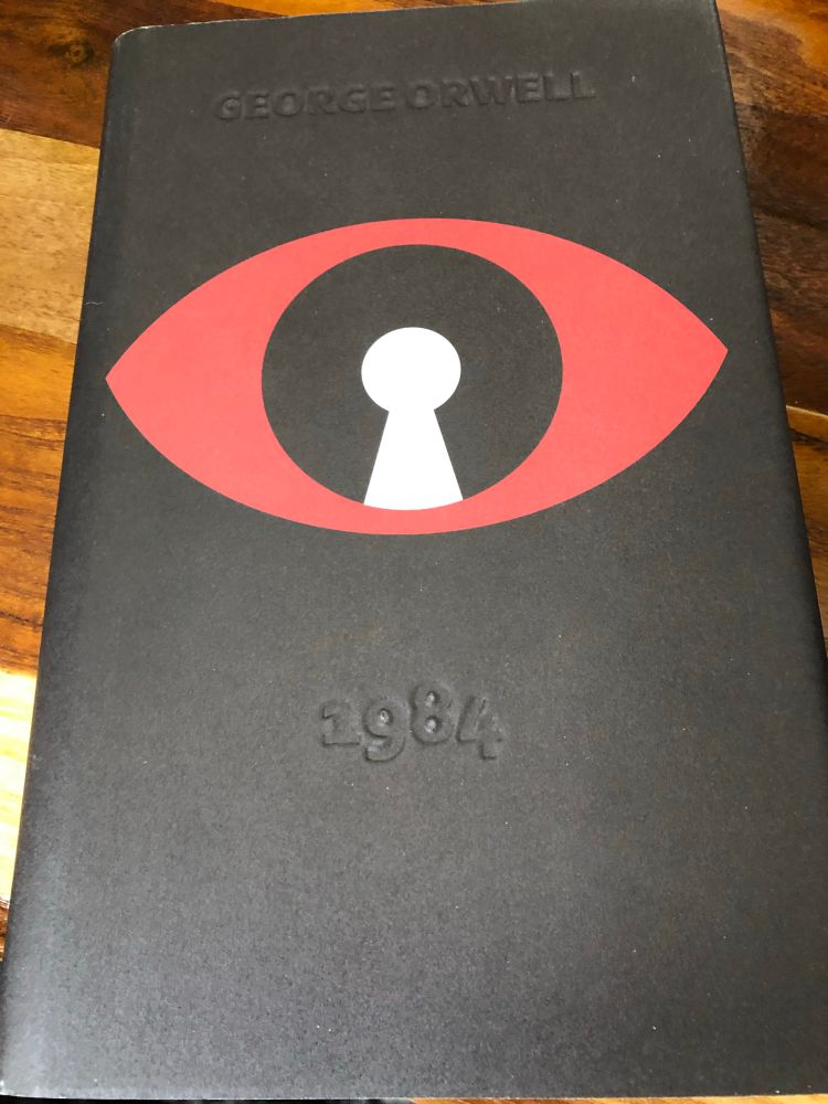 1984 book cover with a red eye