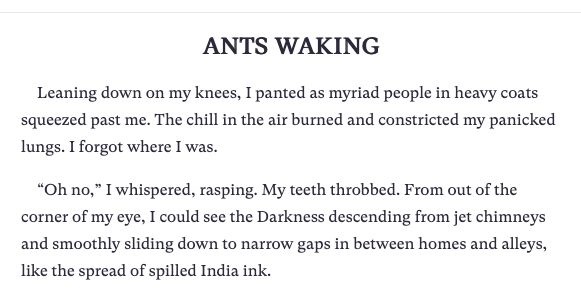 Read a long excerpt of Ants Waking on Bookshop.org here https://bookshop.org/ebooks/preview/17432242-6831-4a40-b006-5d32b2325f3d #fantasy #sff #fairytale #noir