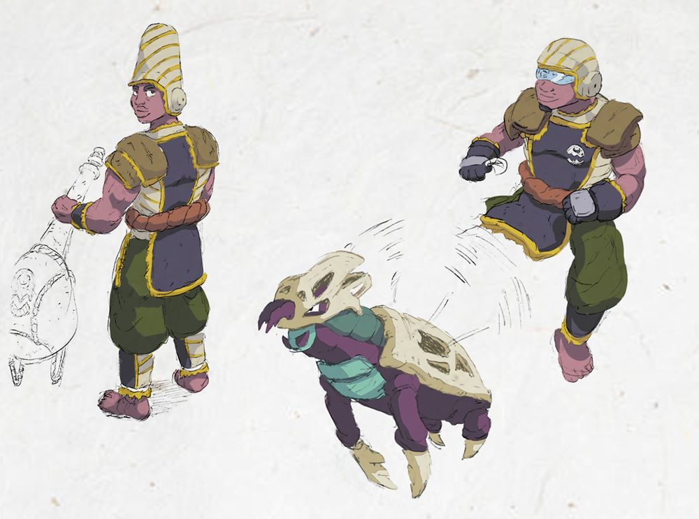 Crater raiders and one of their flying monsters