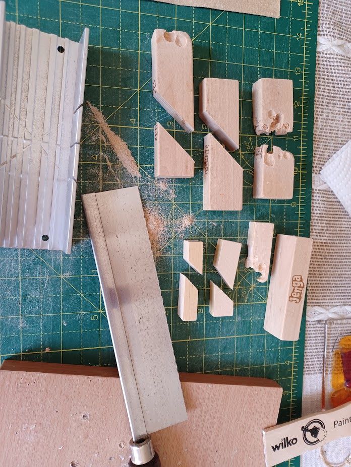 Cruelly distressed jenga blocks