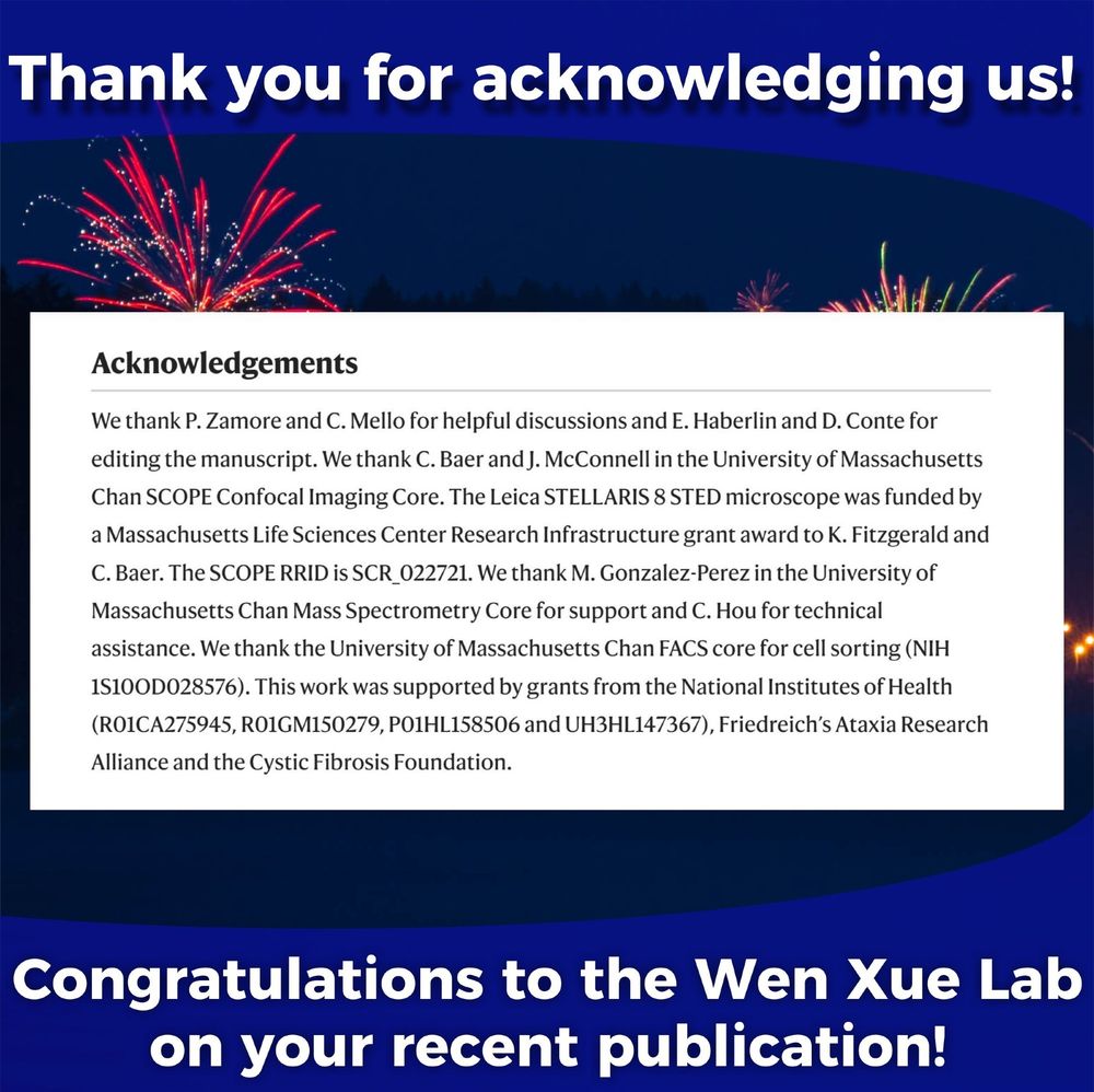 Title text reads "Thank you for acknowledging us!" with a screenshot of the acknowledgements section of the paper in the middle