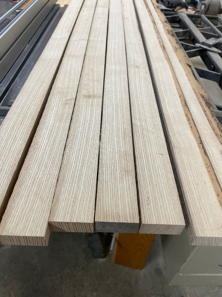 A bunch of boards with nice relatively straight clear grain