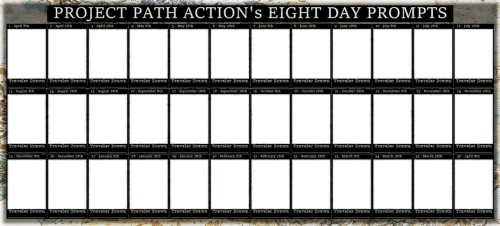 A blank version of the Eight Day Prompts art summary.

A transparent copy is included in the comments!