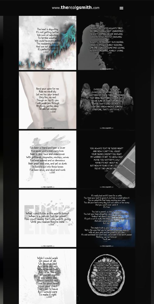 Screenshot website therealgsmith.com 