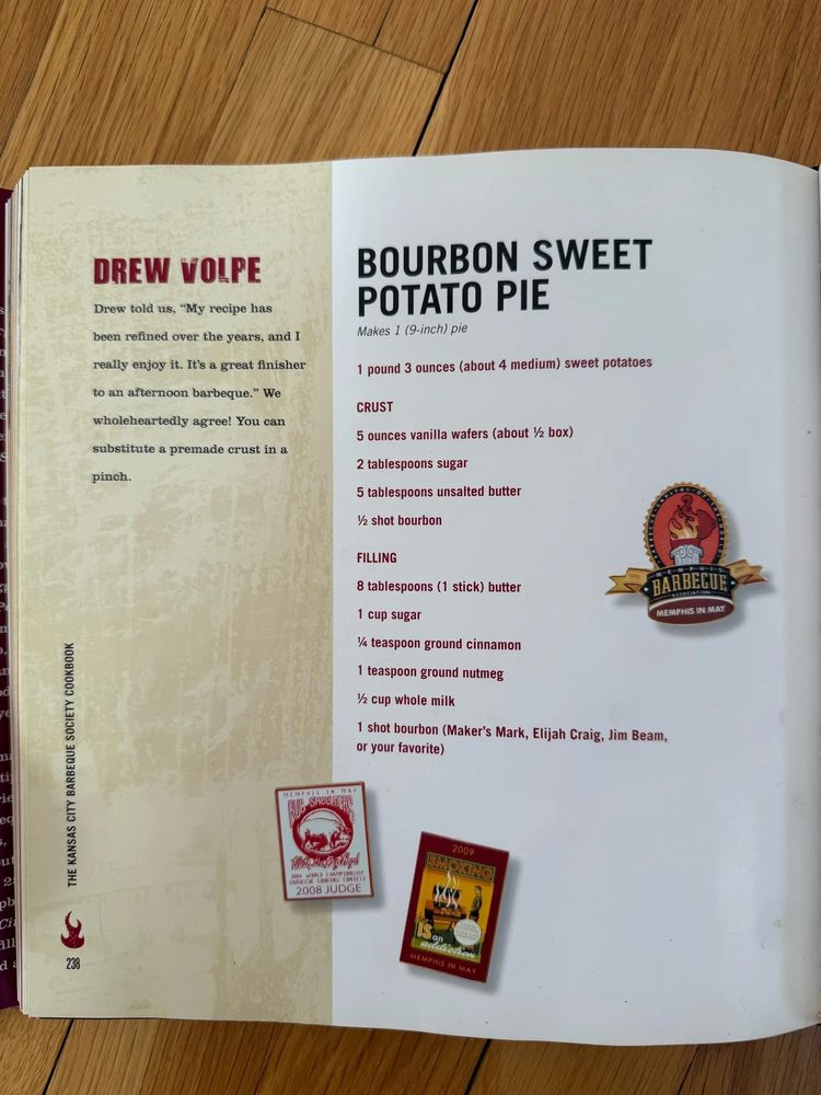 Drew Volpe Bourbon Sweet Potato Pie recipe.