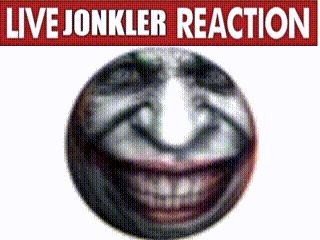 a picture of a smiling face with the words live jonkler reaction below it