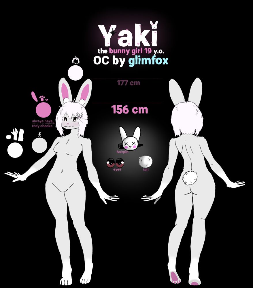 Reference sheet my OC - Yaki. Female white bunny.
by: glimfox
