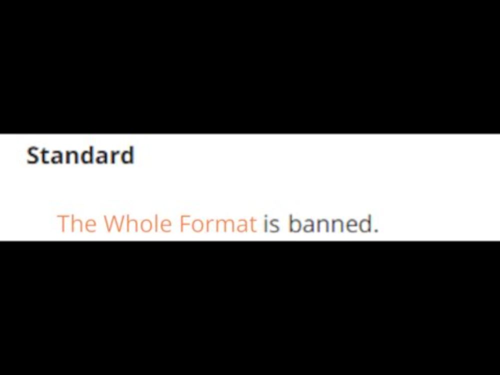 They Banned The Whole Format!