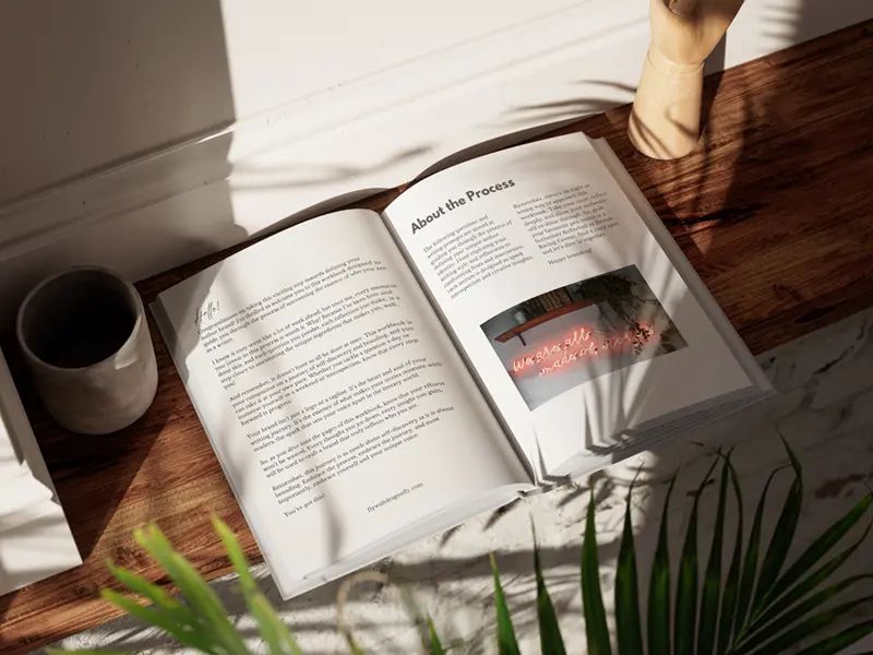 Image is of the Dragonfly “Defining your author brand” workbook. 