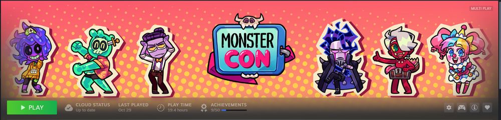 A steam page snapshot of the Monster Con splash page.