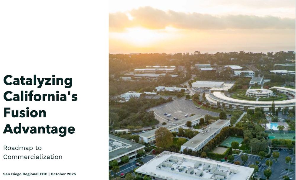 Cover for the San Diego Regional Economic Development Corporation report, "Catalyzing California's Fusion Advantage: Roadmap to Commercialization."