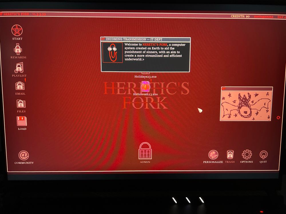 Heretic’s Fork opening screen