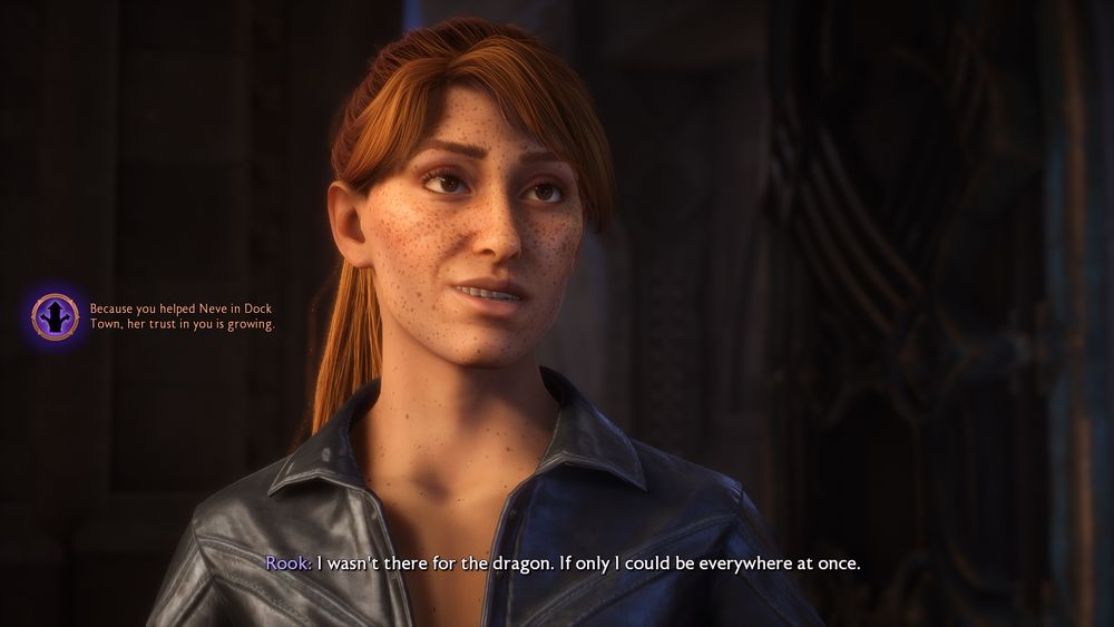 A screenshot from Dragon Age: The Veilguard, featuring Eddie de Riva.