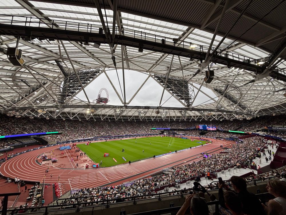 The view from my seat at Diamond League athletics today at the London Stadium. 