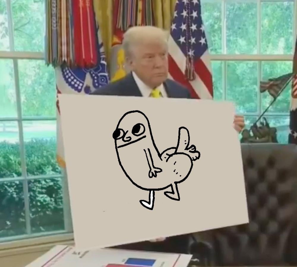 Trump presenting his dickbutt