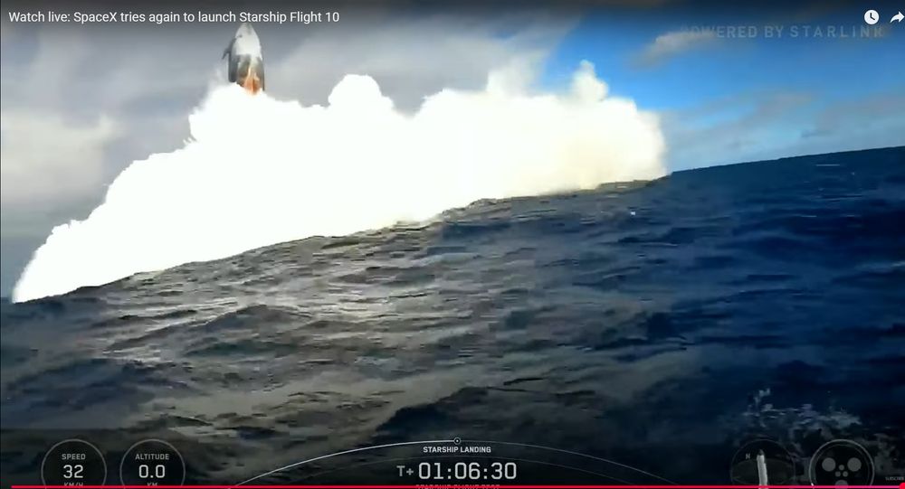 Starship 10 splashing down in the India ocean on target.