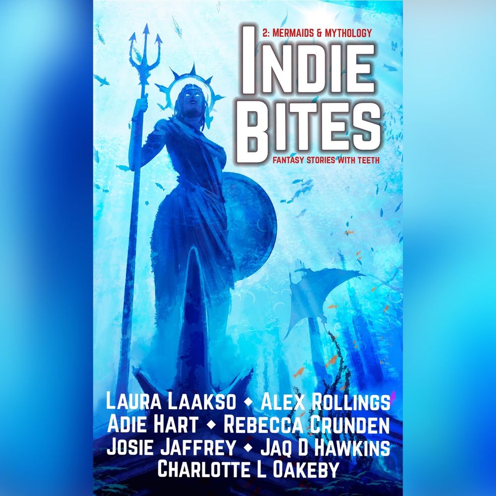 The cover of Indie Bites issue 2, featuring a sunken statue with fish swimming around it.