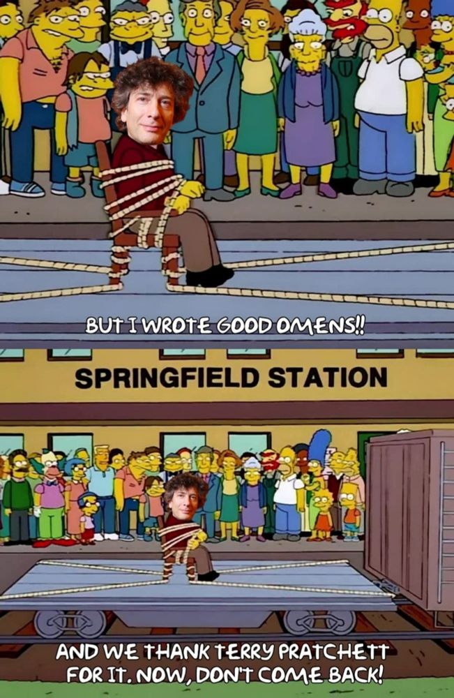 Neil Giman is tied to a flatbed truck while onlookers watch