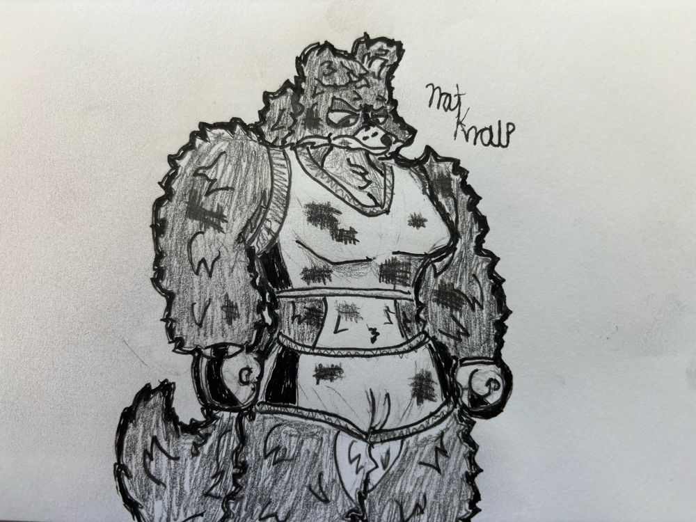 Ricki in her boxing outfit with bruises all over her body looking down at something thats pissed her off.