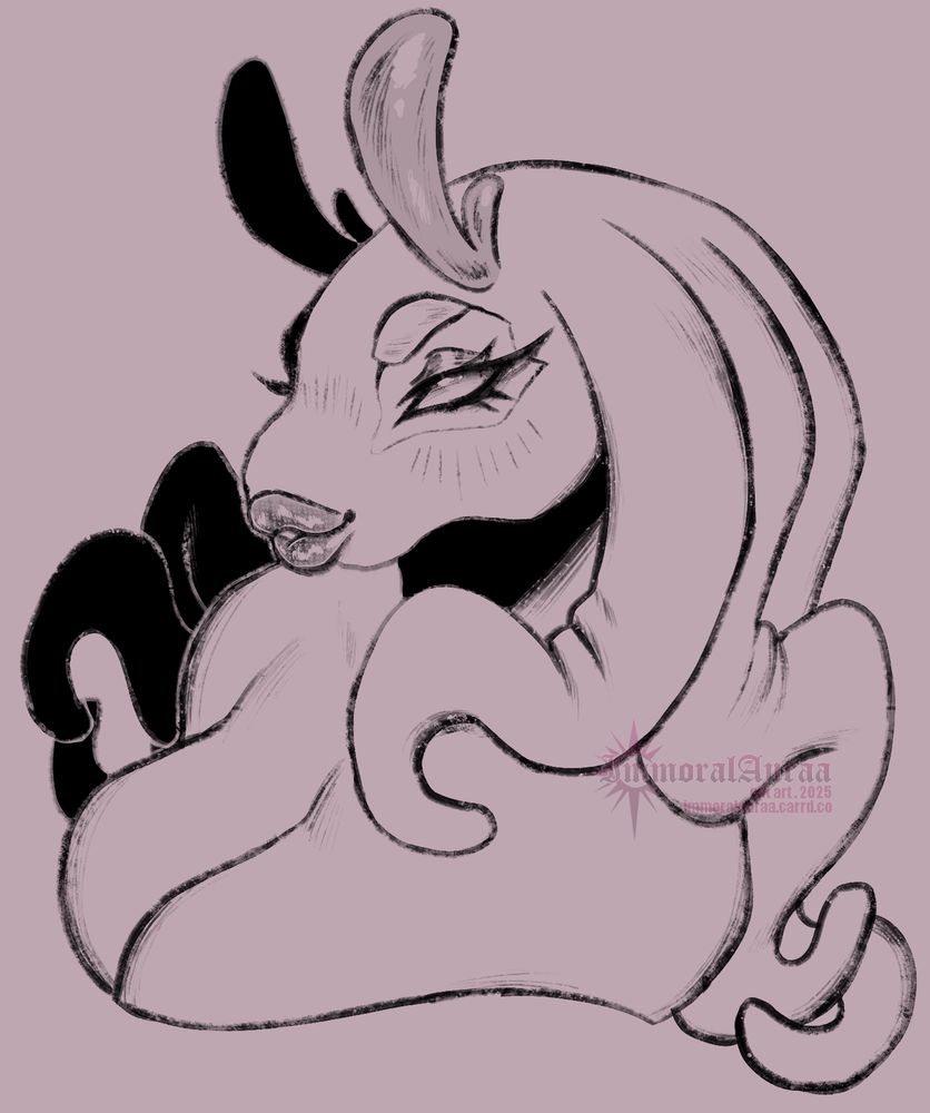 Lined bust of an anthro sea slug! (for motownmadness)