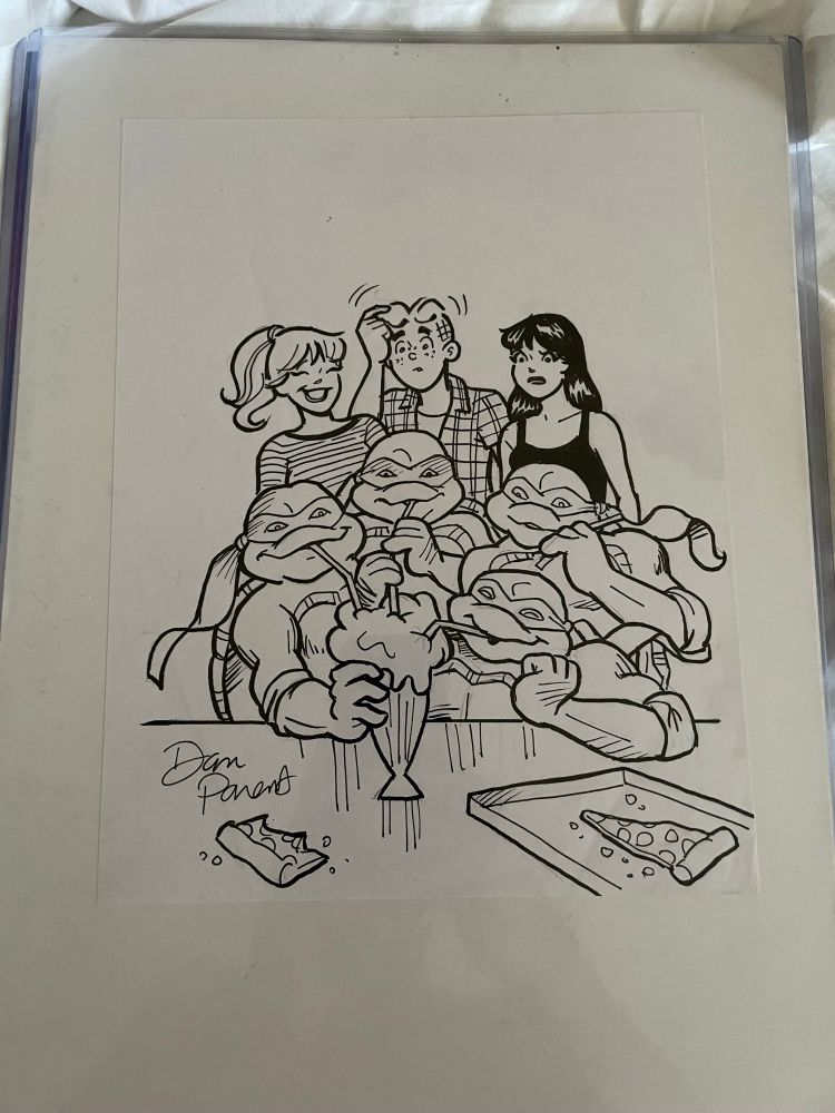 A program cover by Dan Parent featuring the TMNT and Archie, Betty, and Veronica