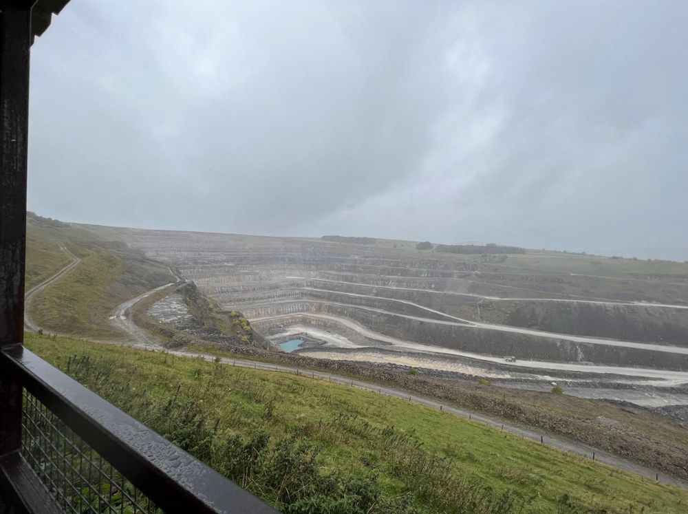 Cement plant quarry adjacent to the north of the plant, current state of work area.