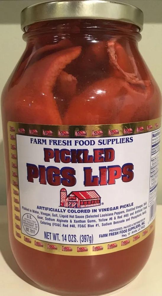 A jar of pickled pig lips, 