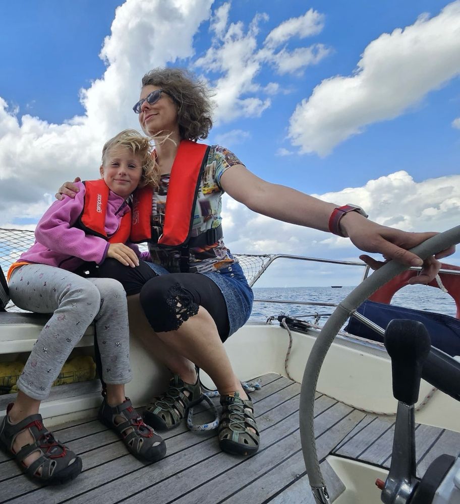 

Katharina and her daughter, Hanna, sailing. Photo courtesy of Mario Stanke.
