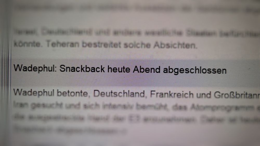 
Wadephul: Snackback heute Abend abgeschlossen
