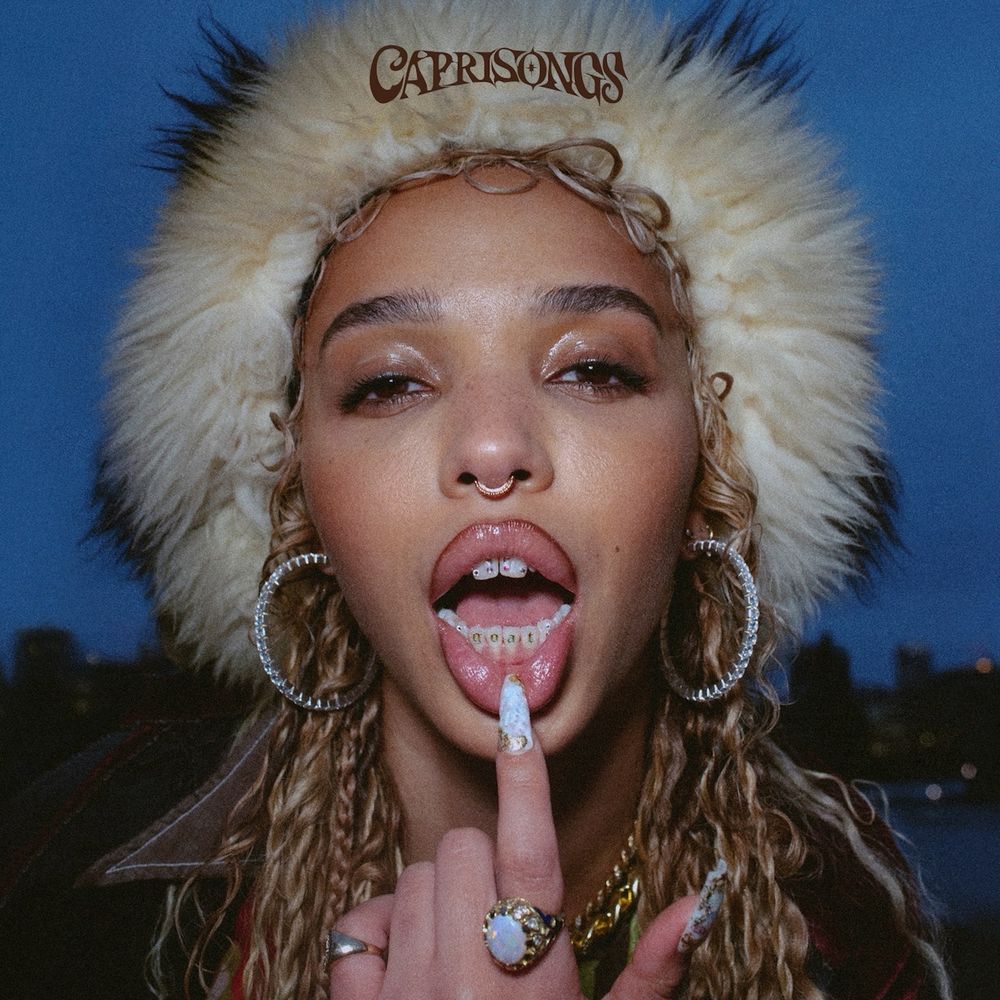 Cover Art of the 2022 mixtape album “CAPRISONGS” by UK artist, FKA Twigs.