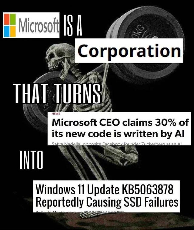 A meme of a skeleton lifting weights, following the format of 