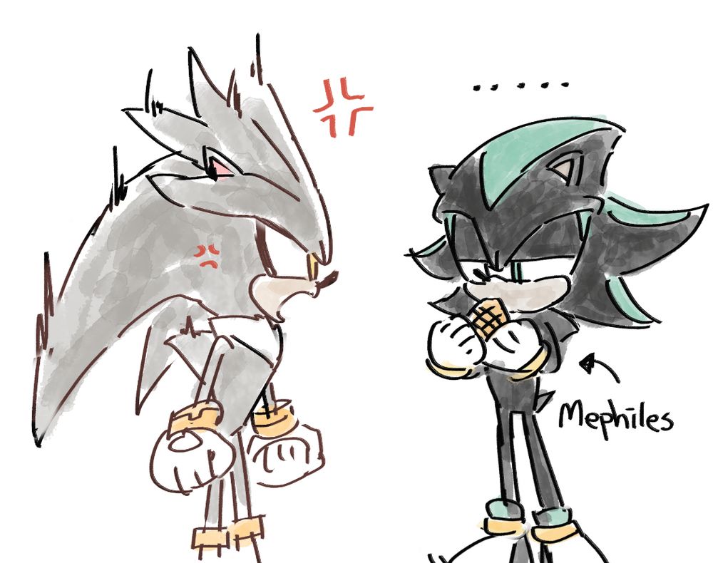 #索尼克同好
#SilverTheHedgehog 
#Mephiles 