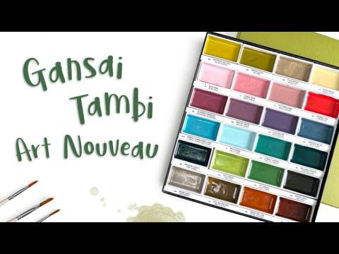 Kuretake Gansai Tambi Art Nouveau Watercolour - Swatching, first impressions and painting.
