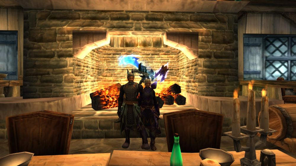 Dracthyr frost mage on the left, Half-Elf (Thalassian x Human) shadow priest on the right.

Ready for timewalking leveling and more.