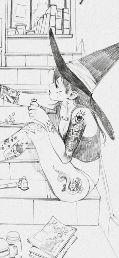 A character sitting on the stairs.