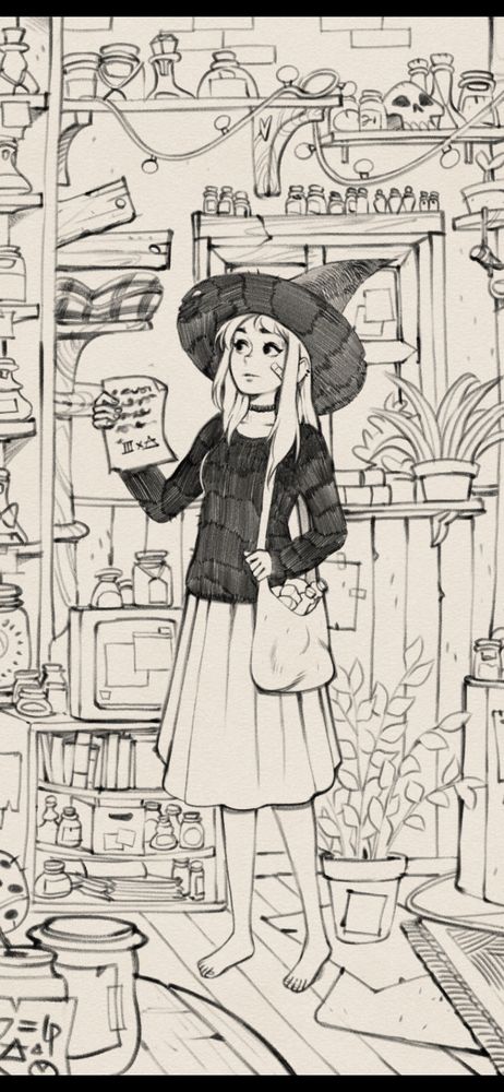 A character browsing for ingredients.