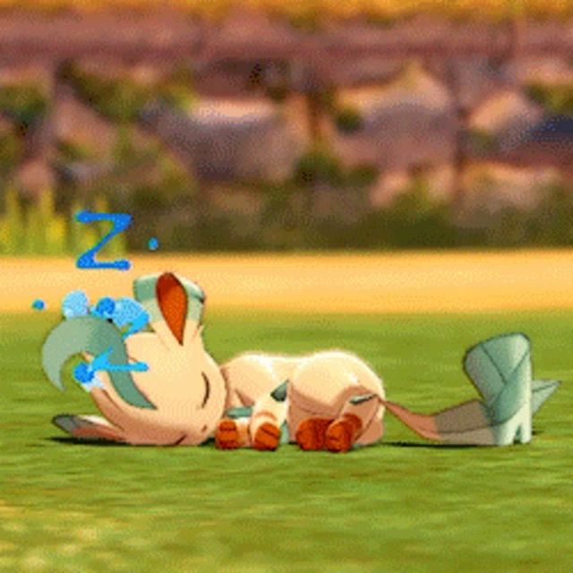 a cartoon rabbit is sleeping on the grass with the letter z behind it