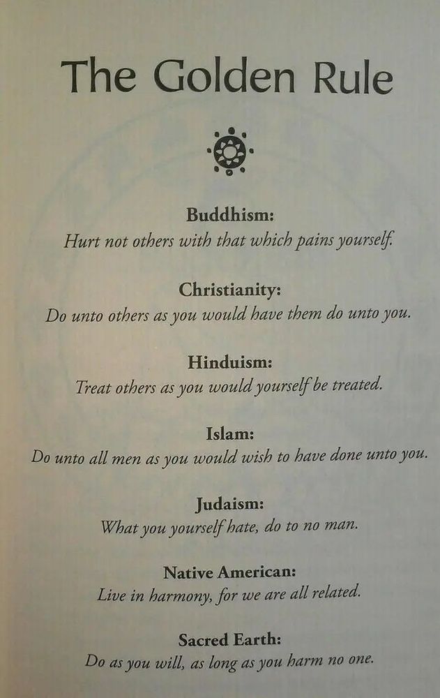 Golden Rule as told by several religions. 