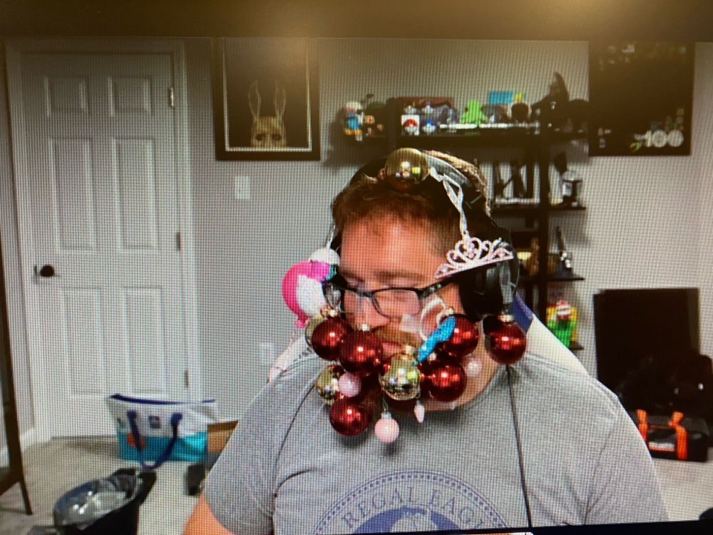 TJ with All The Baubles on his face!