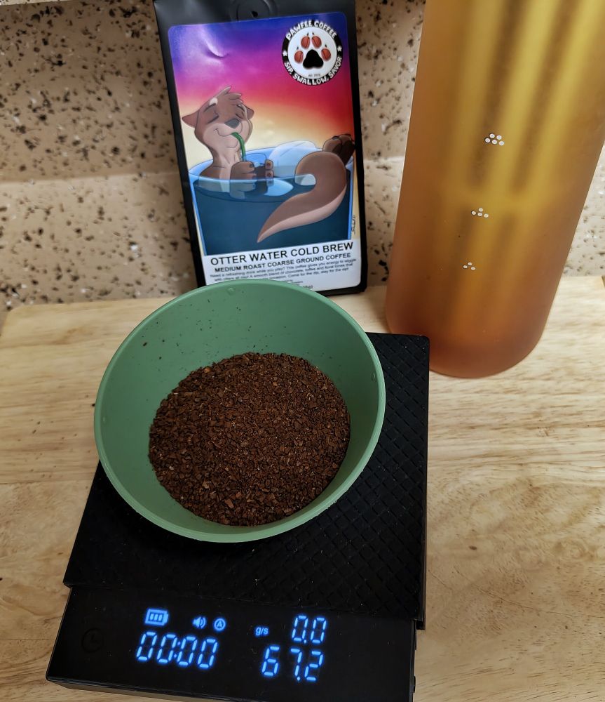 Used 40 grams for my cold brew. Had to adjust the tare for the lil green cup😅