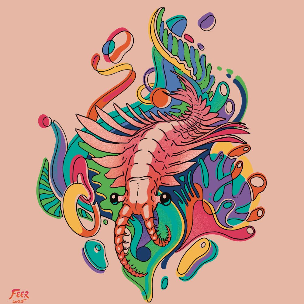Abstract anomalacaris tattoo design