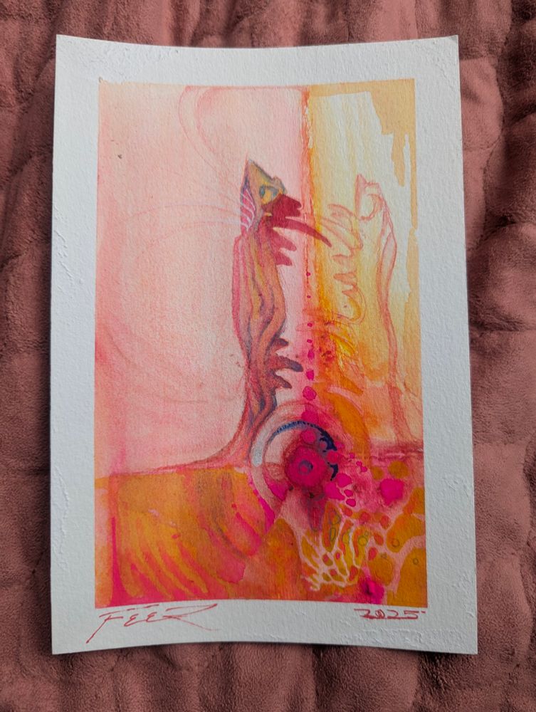 Watercolor abstract maw form