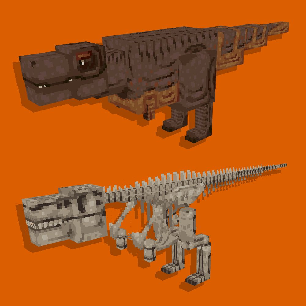 Graphic showing the tyrannosaurus' skeletal next to the actual tyrannosaurus.