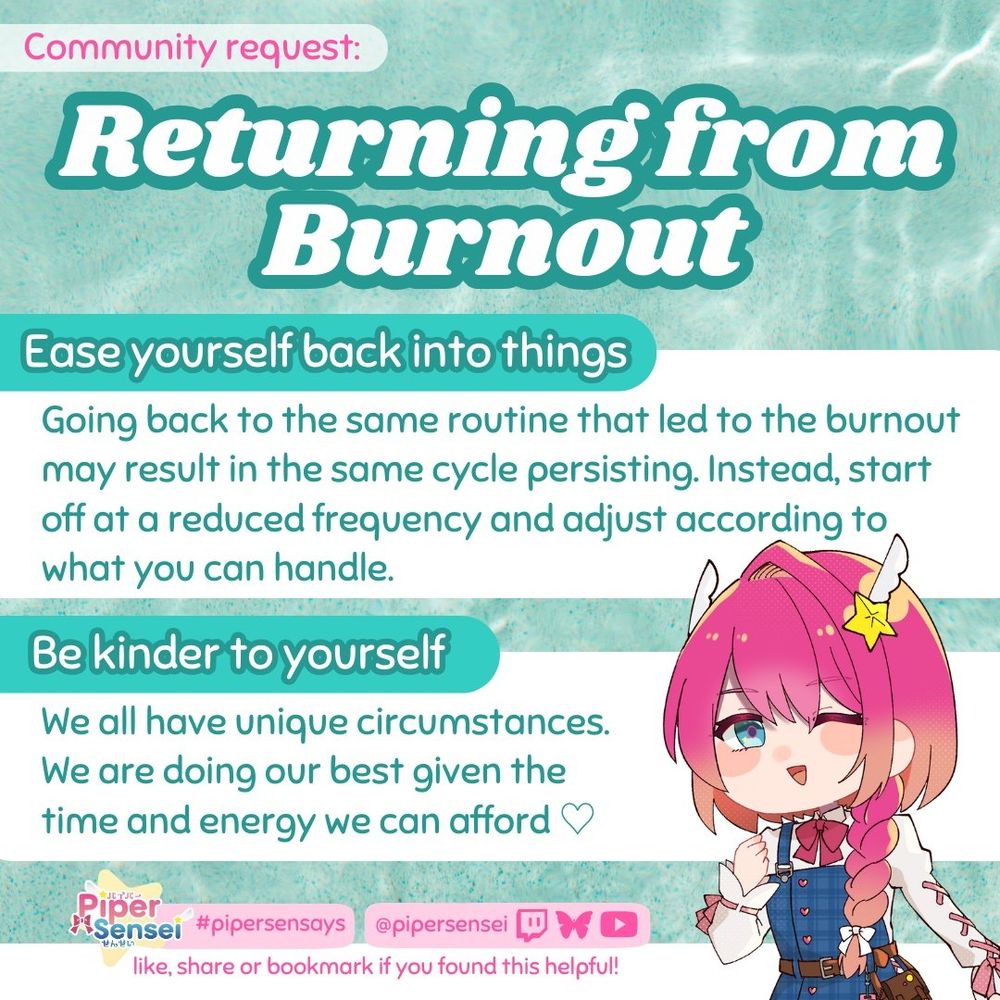 Reduce your streaming frequency after coming back from burnout so you don't end up continuing the cycle!