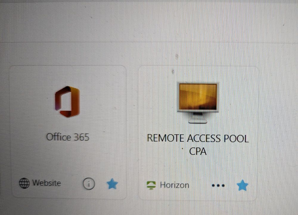 Screenshot of work apps. One of them is labeled REMOTE ACCESS POOL, but I always just read the CESS POOL part