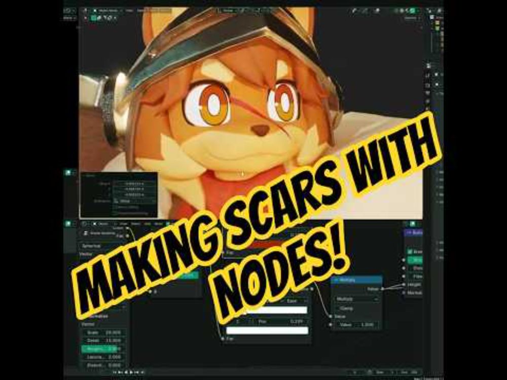 Shader Nodes: Scars Shader! #b3d #blender3d #nodes #scars