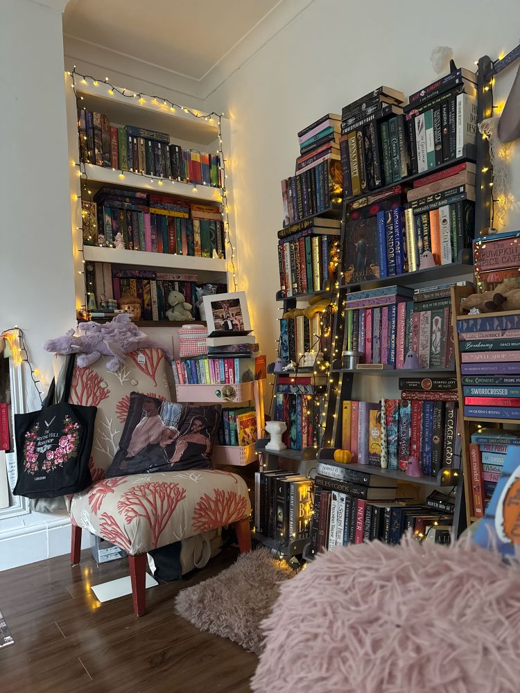 Pretty library with fairy lights