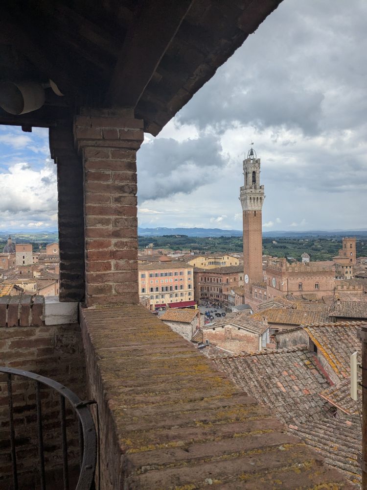 Piazza del Campo, Siena, Italy viewed from a vantage point  